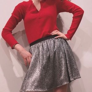 NWT shimmery silver skirt!